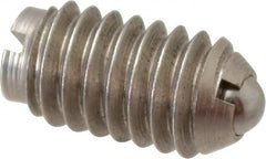 Gibraltar - 5/16-18, 0.156" Ball Diam, 37/64" Body Length, 0.04" Max Ball Reach, Threaded Ball Plunger - Stainless Steel Body, Stainless Steel Ball, 2 Lb Initial End Force, 4.5 Lb Final End Force, Locking Element - Exact Tooling