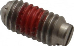 Gibraltar - 8-36, 0.093" Ball Diam, 11/32" Body Length, 0.025" Max Ball Reach, Threaded Ball Plunger - Stainless Steel Body, Stainless Steel Ball, 0.5 Lb Initial End Force, 1.25 Lb Final End Force, Locking Element - Exact Tooling
