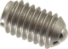 Gibraltar - 3/8-16, 0.187" Ball Diam, 5/8" Body Length, 0.048" Max Ball Reach, Threaded Ball Plunger - Stainless Steel Body, Stainless Steel Ball, 5 Lb Initial End Force, 10 Lb Final End Force - Exact Tooling