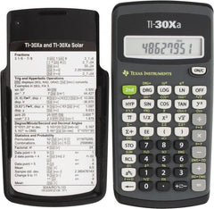 Texas Instruments - LCD 1 Function Handheld Calculator - 10 x 1 Display Size, Dark Gray & Black, (2) A76 Batteries Powered, 6" Long x 3-1/8" Wide - Exact Tooling