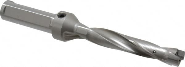 Kennametal - 20.64 to 21.14mm Diam, 5xD, 110mm Max Depth, 1" Shank Diam, 136.53mm Flute, 234.95mm OAL, Replaceable Tip Drill - KSEM0813 Insert, 3 Seat Size, Series KSEM - Exact Tooling