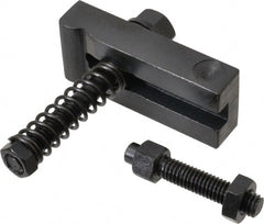 Value Collection - 3/8-16 Tap Size, Steel Strap Clamp Assembly - Single End Clamp, Radius Strap Nose, 5/8" Strap Thickness, 3/4" Travel, 3" Strap Len, 1-1/4" Strap Width - Exact Tooling