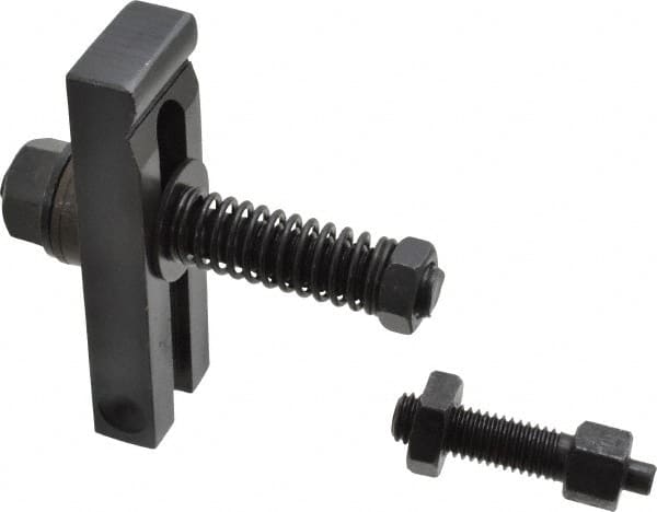 Value Collection - 1/2-13 Tap Size, Steel Strap Clamp Assembly - Single End Clamp, Radius Strap Nose, 5/8" Strap Thickness, 1" Travel, 4" Strap Len, 1-1/4" Strap Width - Exact Tooling