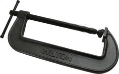 Wilton - Light-Duty 10" Max Opening, 3-5/8" Throat Depth, Ductile Iron Standard C-Clamp - 2,850 Lb Capacity, 0" Min Opening, Standard Throat Depth - Exact Tooling