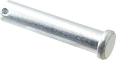 Made in USA - 5/8" Pin Diam, 3" OAL, Standard Clevis Pin - 5/32" Hole, 2-27/32" Usable Length, Zinc-Plated Steel - Exact Tooling