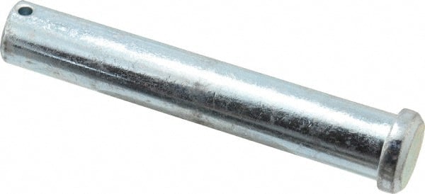 Made in USA - 3/4" Pin Diam, 4-1/2" OAL, Standard Clevis Pin - 5/32" Hole, 4-11/32" Usable Length, Zinc-Plated Steel - Exact Tooling