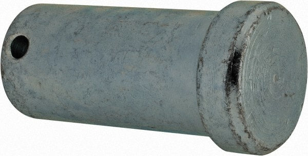 Made in USA - 1" Pin Diam, 2" OAL, Standard Clevis Pin - 13/64" Hole, 1-51/64" Usable Length, Zinc-Plated Steel - Exact Tooling