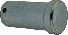Made in USA - 1" Pin Diam, 2" OAL, Standard Clevis Pin - 13/64" Hole, 1-51/64" Usable Length, Zinc-Plated Steel - Exact Tooling