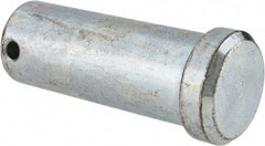 Made in USA - 1" Pin Diam, 2-1/2" OAL, Standard Clevis Pin - 13/64" Hole, 2-19/64" Usable Length, Zinc-Plated Steel - Exact Tooling