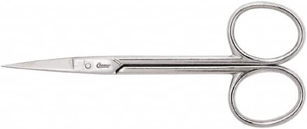 Clauss - 1" LOC, 4-9/64" OAL Straight Scissors - Steel Straight Handle, For Paper, Fabric - Exact Tooling
