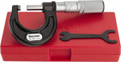 Starrett - 0 to 1" Range, 0.0001" Graduation, Mechanical Outside Micrometer - Friction Thimble, Accurate to 0.00005" - Exact Tooling