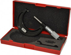 Starrett - 1 to 2" Range, 0.001" Graduation, Mechanical Outside Micrometer - Ratchet Stop Thimble, Accurate to 0.0001" - Exact Tooling