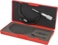 Starrett - 2 to 3" Range, 0.0001" Graduation, Mechanical Outside Micrometer - Ratchet Stop Thimble, Accurate to 0.00005" - Exact Tooling
