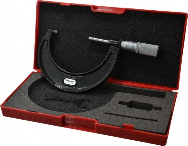 Starrett - 2 to 3" Range, 0.0001" Graduation, Mechanical Outside Micrometer - Friction Thimble, Accurate to 0.00005" - Exact Tooling