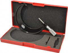 Starrett - 3 to 4" Range, 0.0001" Graduation, Mechanical Outside Micrometer - Friction Thimble, Accurate to 0.00005" - Exact Tooling