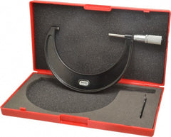 Starrett - 4 to 5" Range, 0.0001" Graduation, Mechanical Outside Micrometer - Friction Thimble, Accurate to 0.00005" - Exact Tooling