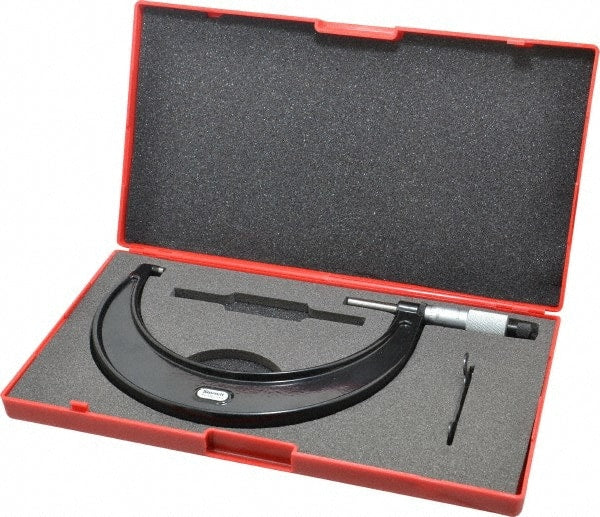 Starrett - 5 to 6" Range, 0.0001" Graduation, Mechanical Outside Micrometer - Ratchet Stop Thimble, Accurate to 0.0001" - Exact Tooling