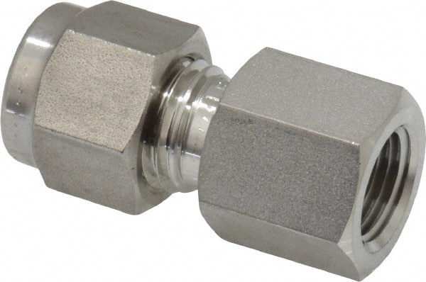 Ham-Let - 1/4" OD, Grade 316Stainless Steel Female Connector - Comp x FNPT Ends - Exact Tooling