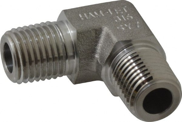 Ham-Let - 1/4" Grade 316 Stainless Steel Pipe 90° Male Elbow - MNPT End Connections, 7,500 psi - Exact Tooling