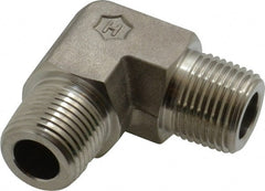 Ham-Let - 3/8" Grade 316 Stainless Steel Pipe 90° Male Elbow - MNPT End Connections, 7,300 psi - Exact Tooling