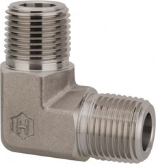 Ham-Let - 1/2" Grade 316 Stainless Steel Pipe 90° Male Elbow - MNPT End Connections, 7,200 psi - Exact Tooling