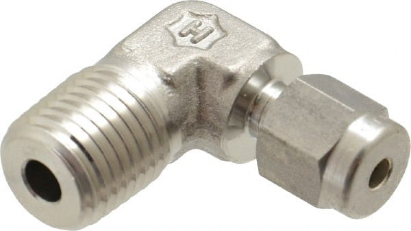 Ham-Let - 1/8" OD, Grade 316Stainless Steel Male Elbow - Comp x MNPT Ends - Exact Tooling