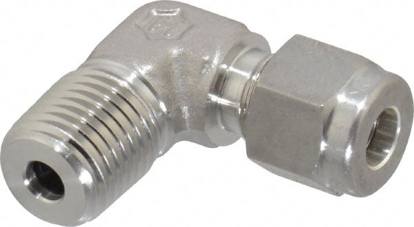 Ham-Let - 1/4" OD, Grade 316Stainless Steel Male Elbow - Comp x MNPT Ends - Exact Tooling