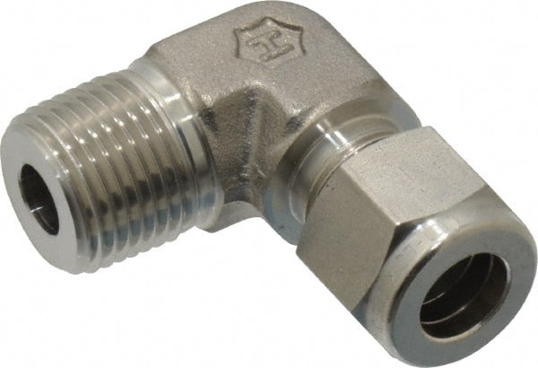Ham-Let - 3/8" OD, Grade 316Stainless Steel Male Elbow - Comp x MNPT Ends - Exact Tooling
