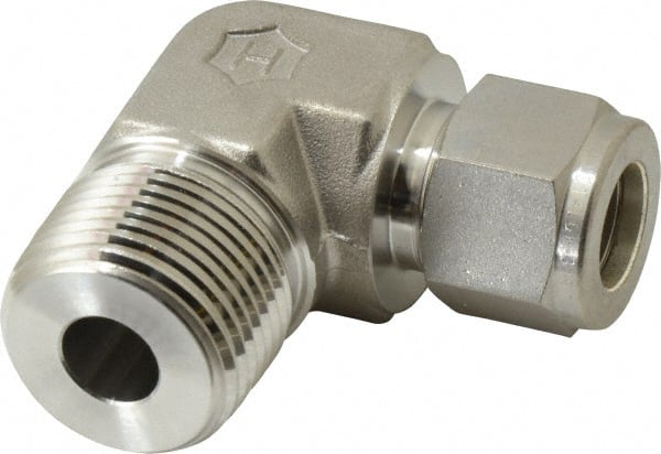 Ham-Let - 1/2" OD, Grade 316Stainless Steel Male Elbow - Comp x MNPT Ends - Exact Tooling