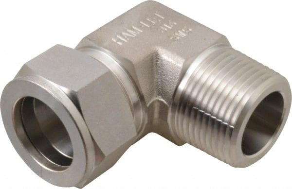 Ham-Let - 1" OD, Grade 316Stainless Steel Male Elbow - Comp x MNPT Ends - Exact Tooling