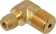 Ham-Let - 1/4" OD, Brass Male Elbow - Comp x MNPT Ends - Exact Tooling