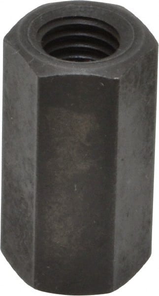 Gibraltar - M12x1.75 Thread, 36mm OAL Steel Standard Coupling Nut - Black Phosphate Coated, 18mm Width Across Flats, 20.8mm Width Across Points - Exact Tooling