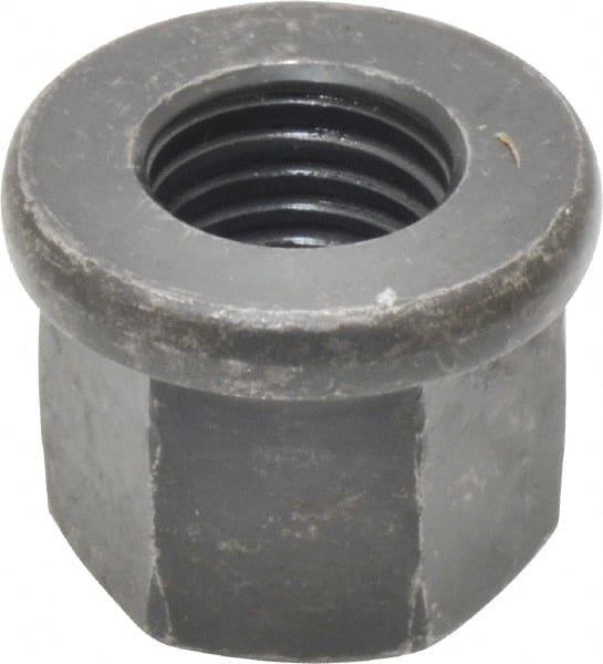 Gibraltar - M16, 31mm Flange Diam, 24mm High, 24mm Across Flats, Flange Nut - Grade 10 Steel, Black Phosphate Finish, 5" Flange Height, DIN 6331 - Exact Tooling