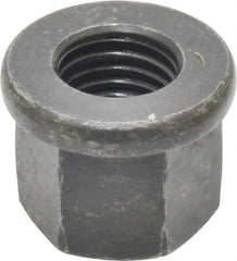 Gibraltar - M16, 31mm Flange Diam, 24mm High, 24mm Across Flats, Flange Nut - Grade 10 Steel, Black Phosphate Finish, 5" Flange Height, DIN 6331 - Exact Tooling