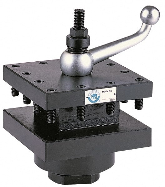 Interstate - 16 to 24 Inch Lathe Swing, Square Indexing Turret - 2 to 3-3/16 Inch Centerline Height Range - Exact Tooling