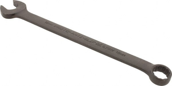 Proto - 18mm 12 Point Combination Wrench - 15° Offset Angle, 10-1/2" OAL, Steel, Black Finish - Exact Tooling