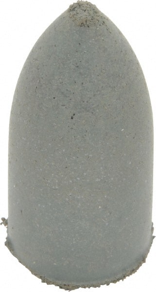 Cratex - 7/8" Max Diam x 1-3/4" Long, Cone, Rubberized Point - Coarse Grade, Silicon Carbide, 1/4" Arbor Hole, Unmounted - Exact Tooling