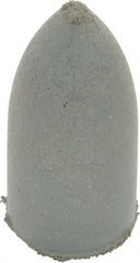 Cratex - 7/8" Max Diam x 1-3/4" Long, Cone, Rubberized Point - Coarse Grade, Silicon Carbide, 1/4" Arbor Hole, Unmounted - Exact Tooling
