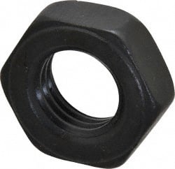 Gibraltar - 1-8 UNC Alloy Steel Right Hand Heavy Hex Jam Nut - 1-5/8" Across Flats, 35/64" High, Black Oxide Finish - Exact Tooling
