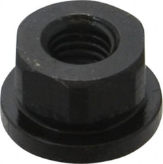 Gibraltar - 3/8-16 Steel Black Oxide Spherical Flange Nut - Grade 12L14, 1/2" High, 7/8" Diam x 1/8" High Flange, 1-1/4" Radius - Exact Tooling