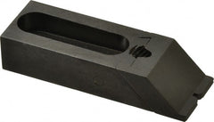 Jergens - 2-1/2" OAL x 1" Overall Width, Standard Grip Nose, Steel Manual Edge Clamp - Black Oxide Coating, 5/8" High, 5/16" Socket Cap Screw Slot, 1-3/4" Travel - Exact Tooling