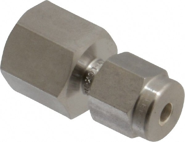 Ham-Let - 1/8" OD, Grade 316Stainless Steel Female Connector - Comp x FNPT Ends - Exact Tooling