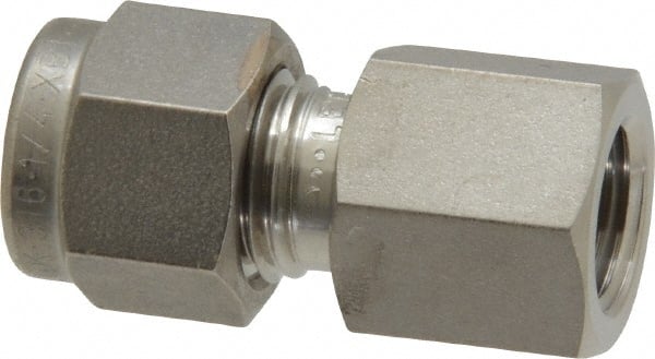 Ham-Let - 1/4" OD, Grade 316Stainless Steel Female Connector - Comp x FNPT Ends - Exact Tooling