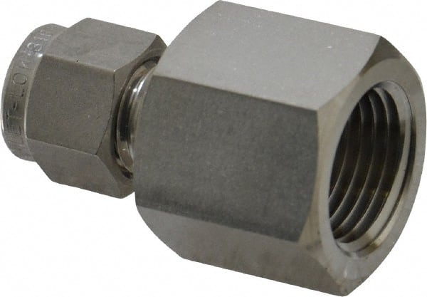 Ham-Let - 1/4" OD, Grade 316Stainless Steel Female Connector - Comp x FNPT Ends - Exact Tooling