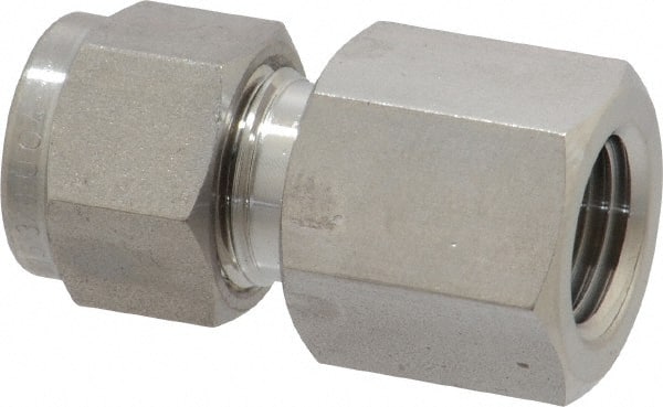 Ham-Let - 3/8" OD, Grade 316Stainless Steel Female Connector - Comp x FNPT Ends - Exact Tooling