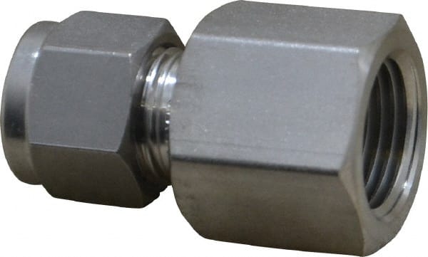 Ham-Let - 3/8" OD, Grade 316Stainless Steel Female Connector - Comp x FNPT Ends - Exact Tooling