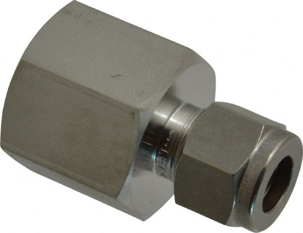 Ham-Let - 3/8" OD, Grade 316Stainless Steel Female Connector - Comp x FNPT Ends - Exact Tooling
