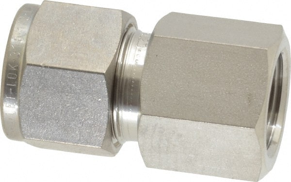 Ham-Let - 1/2" OD, Grade 316Stainless Steel Female Connector - Comp x FNPT Ends - Exact Tooling