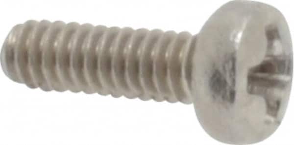 Value Collection - M2x0.40 Metric Coarse, 6mm Length Under Head Phillips Drive Machine Screw - Pan Head, Grade 18-8 & A2 Stainless Steel, Uncoated, Without Washer - Exact Tooling