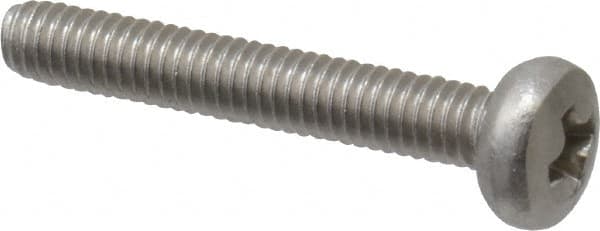 Value Collection - M2.5x0.45 Metric Coarse, 16mm Length Under Head Phillips Drive Machine Screw - Pan Head, Grade 18-8 & A2 Stainless Steel, Uncoated, Without Washer - Exact Tooling